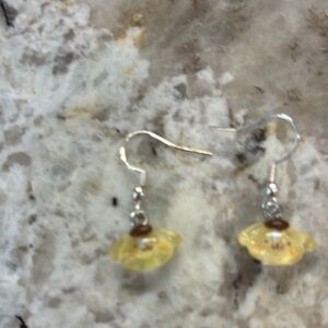 Elegant Yellow and Silver Earrings